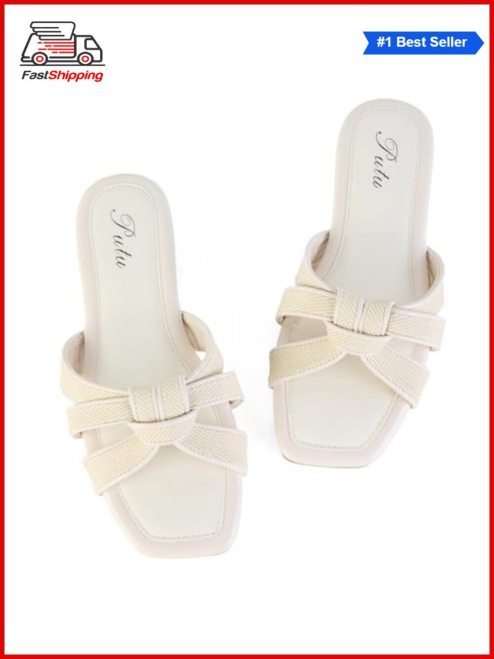 ✨Putu Women's Flat Sandals Crisscross Strap Slide Sandals For Vacation